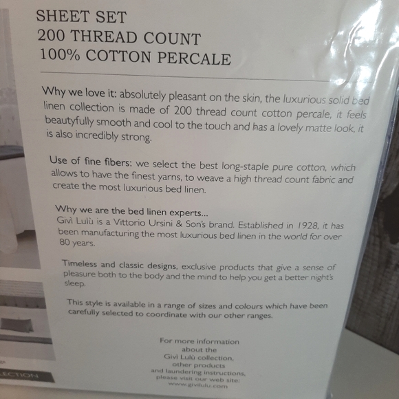 Givi Lulu King Cotton Percale Sheet Set - Picture 4 of 7